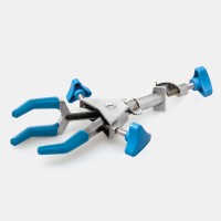 Зажим штативный ISOLAB с тремя губками, диаметр раскрытия 70 мм, с поворотным креплением, хромированная сталь