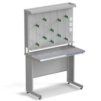 Стол титровальный ЭКРОС 1200х600х900/1885 мм, раб. поверхность - МОНОЛИТНЫЙ КЕРАМОГРАНИТ с НС бортиком