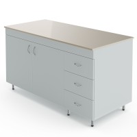 Лабораторный стол-тумба со столешницей из полипропилена Теолаб НВ-1500 СТП