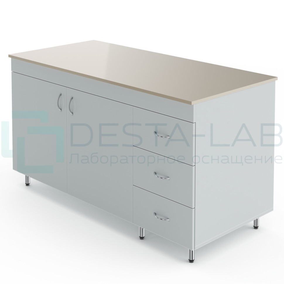 Лабораторный стол-тумба со столешницей из полипропилена Теолаб НВ-1500 СТП