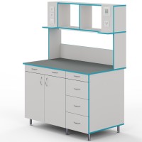 Пристенный стол со столешницей из химстойкого пластика СЛП НВК 1200 ПЛАСТ