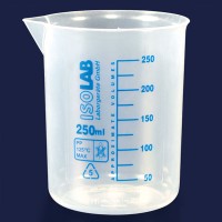 Стакан мерный ISOLAB 500 мл, низкий, синяя шкала, PP