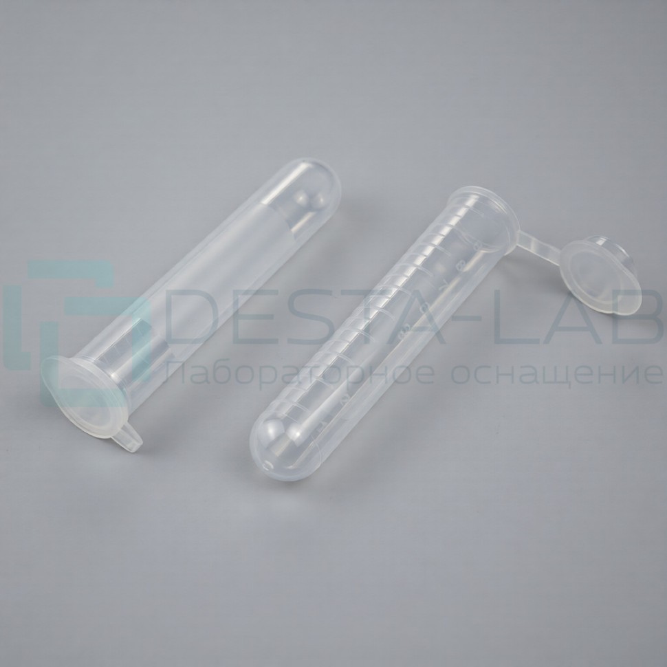 Пробирка цилиндрическая с защелкивающейся крышкой 10 мл,16*80, п/п, уп. 200 шт, ТУ 9464-015-29508133-2014