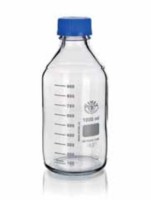 Бутыль 500 мл, БС до 500 °С, d горла внешний 45 мм, с завинчивающейся крышкой, круглая, светлое стекло, 1 шт/уп, Simax