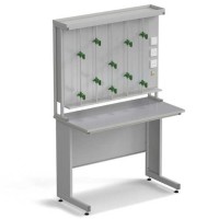 Стол титровальный ЭКРОС 1200х600х900/1885 мм, раб. поверхность - МОНОЛИТНЫЙ КЕРАМОГРАНИТ с ПВХ кромкой