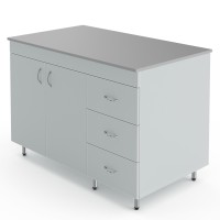 Лабораторный стол-тумба со столешницей из химстойкого пластика Теолаб НВ-1200 СТСП