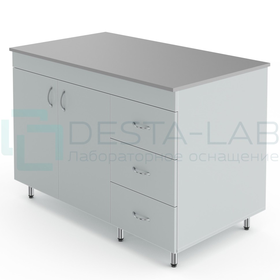 Лабораторный стол-тумба со столешницей из химстойкого пластика Теолаб НВ-1200 СТСП