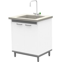 Стол-мойка на опорной тумбе из металла ЛАБ-М МО МЕ 75.60.90 РР