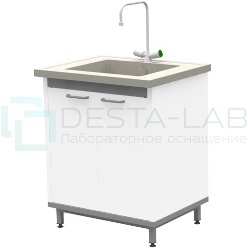 Стол-мойка на опорной тумбе из металла ЛАБ-М МО МЕ 75.60.90 РР