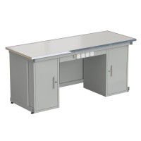 Стол демонстрационный с двумя напольными тумбами, с электрикой 2000х750х900, раб. поверхность - LABGRADE-лайт (EK_56.0573.00.18)