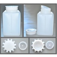 Емкость для общелабораторного применения-бутылка квадратная 1000 мл., с дел. с крышкой, ПЭВП, LAMAPLASТ