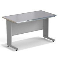 Стол пристенный ЭКРОС 1500х800х900 мм, раб. поверхность - МОНОЛИТНЫЙ КЕРАМОГРАНИТ с НС бортиком