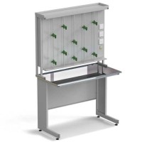 Стол титровальный ЭКРОС 1200х600х900/1885 мм, раб. поверхность - НЕРЖАВЕЮЩАЯ СТАЛЬ