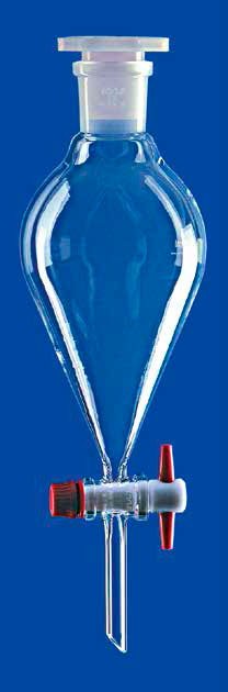 Воронка делительная коническая Lenz 50 мл, без градуировки, PTFE кран, стекло