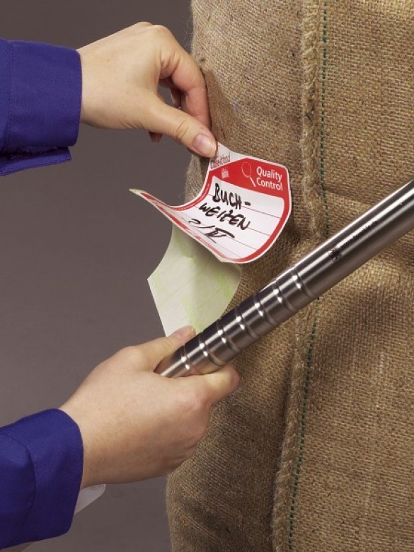 Наклейки Bürkle close-it food 150х150 мм красная печать, 250 шт/рул