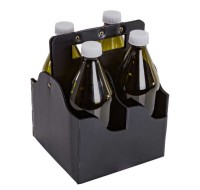 Переноска на 4 бутылки (1л стекло) полипропилен (гофра)