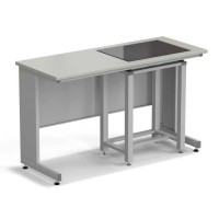 Стол весовой с приставкой ЭКРОС 1500х600х900 мм, весовой стол справа, раб. поверхность - ЛАМИНАТ СЕРЫЙ