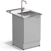 Стол-мойка ЭКРОС 600х800х900 мм, чаша нержавеющая сталь, раб. поверхность - НЕРЖАВЕЮЩАЯ СТАЛЬ