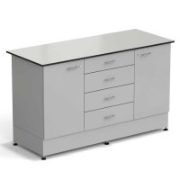 Стол-тумба ЭКРОС 1500х600х900 мм 1 дверь + 1 дверь + 4 ящика, раб. поверхность - LABGRADE