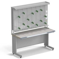 Стол титровальный ЭКРОС 1500х600х750/1735 мм, раб. поверхность - КЕРАМИКА с НС бортиком