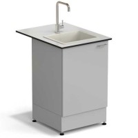 Стол-мойка ЭКРОС 600х800х900 мм, чаша полипропилен, раб. поверхность - LABGRADE