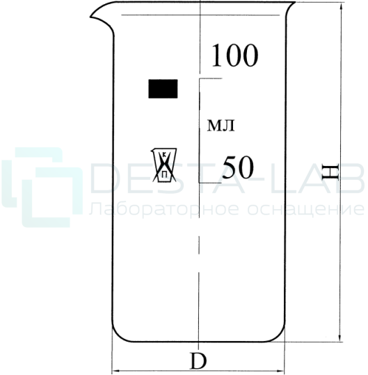 Стакан В-1-50 без метки