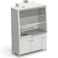 Шкаф вытяжной с одной мойкой из НС без электрики 1520х750х2160 мм, раб. поверхность - МОНОЛИТНЫЙ КЕРАМОГРАНИТ