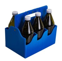 Переноска на 6 бутылок (1 л стекло) полипропилен (гофра)