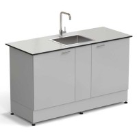 Стол-мойка ЭКРОС 1500х600х900 мм, чаша нержавеющая сталь по центру, раб. поверхность - LABGRADE