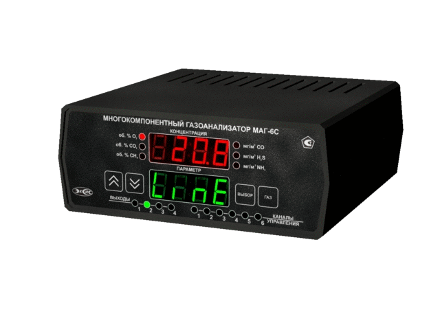 Многокомпонентный газоанализатор МАГ-6 С (O2, CO2, CO, NH3)