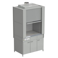 Шкаф вытяжной с коконом из стеклопластика без воды с электрикой 1200х820х2240, раб. поверхность - КЕРАМИКА