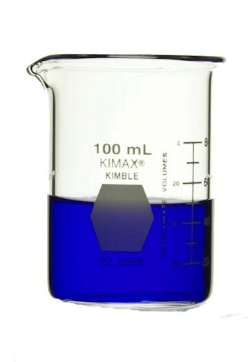 Стакан Гриффина Kimble 100 мл, низкий, с градуировкой, с носиком, стекло
