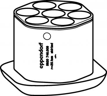 Адаптер 7×50 мл с юбкой, макс. 3978g, для бакет-ротора S-4xUniversal-Large, 2 шт/уп, Eppendorf