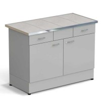 Стол-тумба ЭКРОС 1200х600х900 мм 2 двери + 2 ящика, раб. поверхность - КЕРАМИКА с НС бортиком