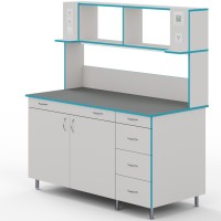 Пристенный стол со столешницей из химстойкого пластика СЛП НВК 1500 ПЛАСТ