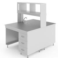 Химический островной стол со столешницей из химстойкого пластика НВ-1200 ОСПХ