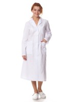 Халат лабораторный женский, хлопок, белый, 5 шт., Россия