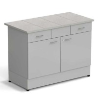 Стол-тумба ЭКРОС 1200х600х900 мм 2 двери + 2 ящика, раб. поверхность - КЕРАМИКА с ПВХ кромкой