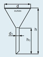 Воронка DURAN Group диаметр 120 мм, длина 210 мм, стекло