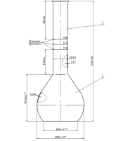 Колба с градуированной горловиной 375 мл, эскиз 3-145