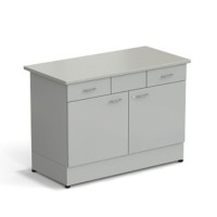 Стол-тумба ЭКРОС 1200х600х900 мм 2 двери + 2 ящика, раб. поверхность - ЛАМИНАТ СЕРЫЙ