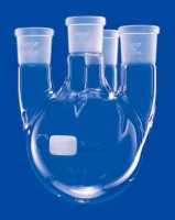 Колба четырехгорлая круглодонная Lenz 500 мл, шлифы параллельные: центральный NS29/32, три боковых NS29/32, стекло