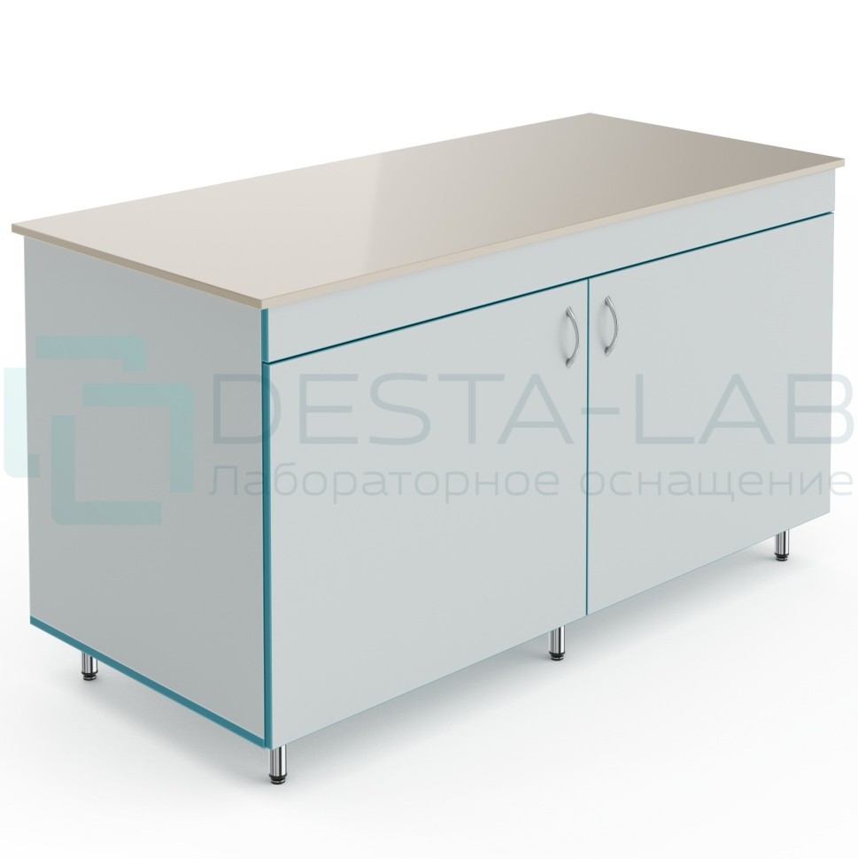 Лабораторный торцевой стол со столешницей из полипропилена Теолаб СЛТ НВК 1500 ПП