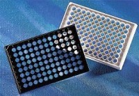 Планшеты 96 луночные для ИФА, цельные, плоскодонные, прозрачное дно, черные, нестерильные, низкое связывание, без крышки, 360 мкл, 100 шт./уп., Corning