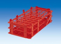 Штатив для пробирок VITLAB универсальный, для пробирок диаметром до 13 мм, красный, PP