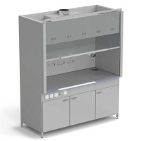 Шкаф вытяжной с подводом воды 1800х900х2145 мм, раб. поверхность - МОНОЛИТНЫЙ КЕРАМОГРАНИТ