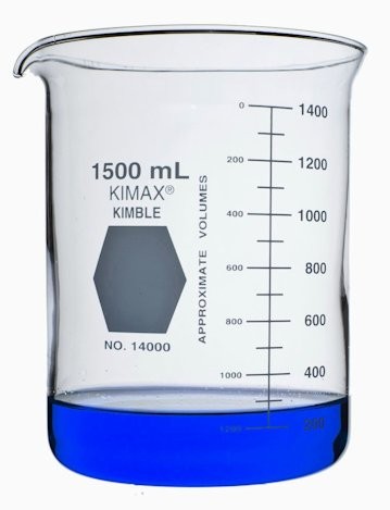 Стакан Гриффина Kimble 1500 мл, низкий, с градуировкой, с носиком, стекло