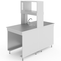 Химический островной стол со столешницей из химстойкого пластика НВ-800 ОСПХ