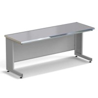 Стол пристенный ЭКРОС 1800х600х750 мм, раб. поверхность - МОНОЛИТНЫЙ КЕРАМОГРАНИТ с НС бортиком