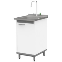 Стол-мойка на опорной тумбе из металла ЛАБ-М МО13 МЕ 50.60.90 SS